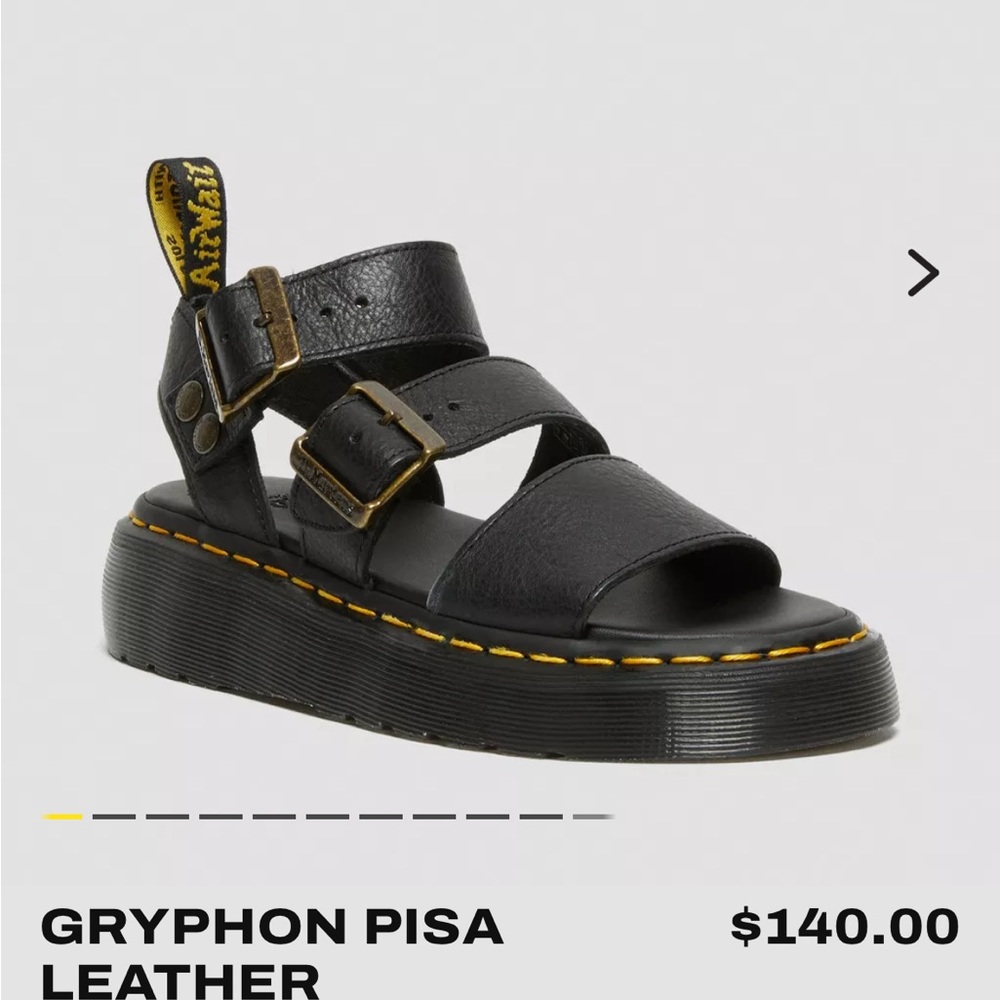 Dr. Martens Black Gryphon Pisa Leather Sandals